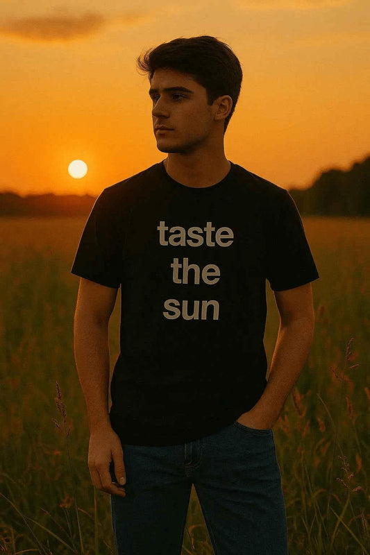 Taste The Sun T-Shirt - Regular Fit Black Tee for Ultimate Everyday Comfort and Style EW-000282